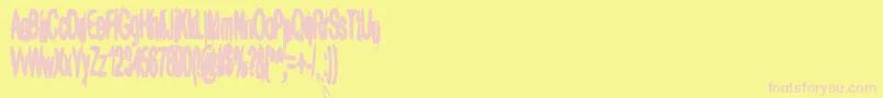 フォントArapeSof – ピンクのフォント、黄色の背景