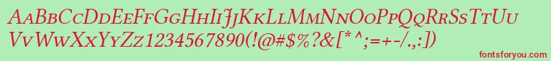 LinlibertineAsi Font – Red Fonts on Green Background