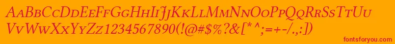 LinlibertineAsi Font – Red Fonts on Orange Background