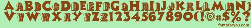 Tophat Font – Brown Fonts on Green Background