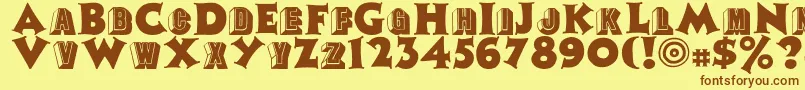 Tophat Font – Brown Fonts on Yellow Background