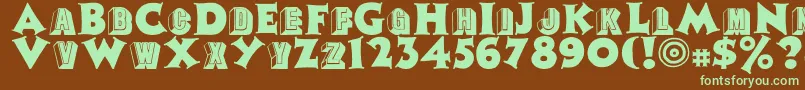 Tophat Font – Green Fonts on Brown Background