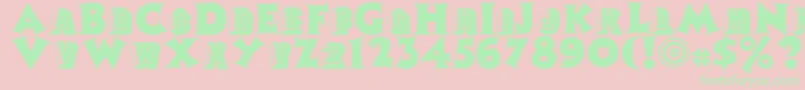 Tophat Font – Green Fonts on Pink Background