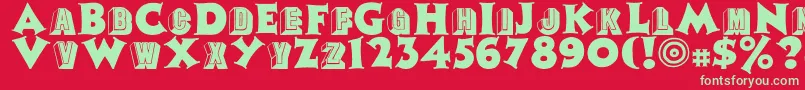 Tophat Font – Green Fonts on Red Background