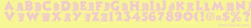 Tophat-fontti – vaaleanpunaiset fontit keltaisella taustalla