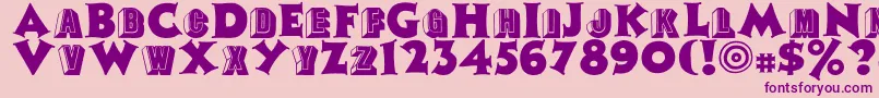 Tophat-fontti – violetit fontit vaaleanpunaisella taustalla