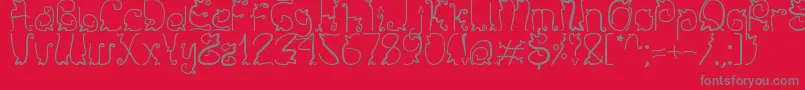 Sendy Font – Gray Fonts on Red Background