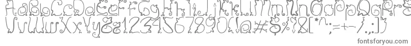 Sendy-fontti – harmaat kirjasimet valkoisella taustalla