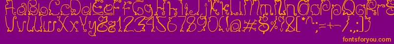 フォントSendy – 紫色の背景にオレンジのフォント