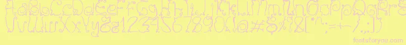 Шрифт Sendy – розовые шрифты на жёлтом фоне