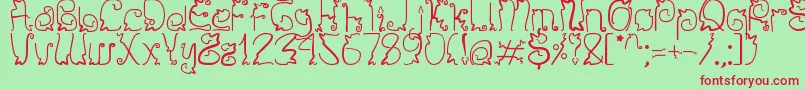 Sendy Font – Red Fonts on Green Background
