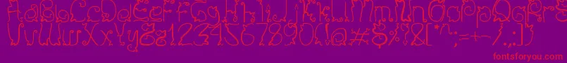 Sendy Font – Red Fonts on Purple Background