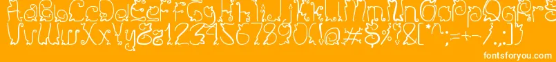 Czcionka Sendy – białe czcionki na pomarańczowym tle