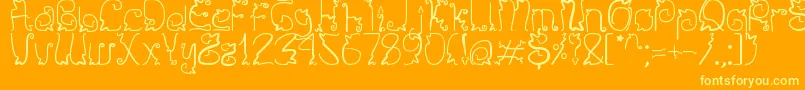 Sendy-fontti – keltaiset fontit oranssilla taustalla