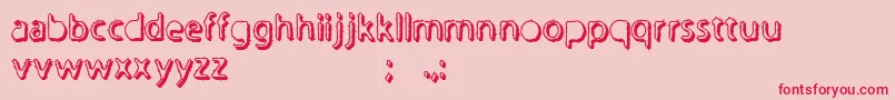 Undertaker-Schriftart – Rote Schriften auf rosa Hintergrund