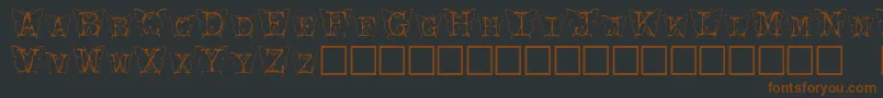 Kfb-fontti – ruskeat fontit mustalla taustalla