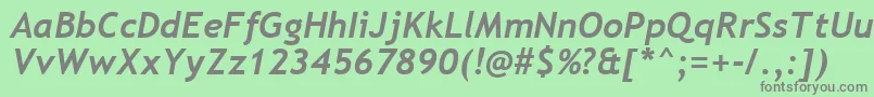 TrebuchetMsBoldItalic Font – Gray Fonts on Green Background