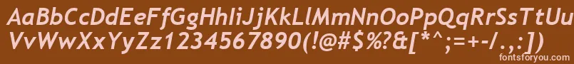 TrebuchetMsBoldItalic Font – Pink Fonts on Brown Background