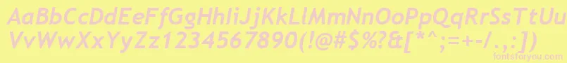 TrebuchetMsBoldItalic Font – Pink Fonts on Yellow Background