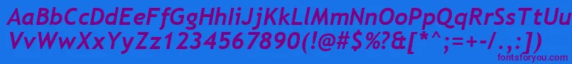 TrebuchetMsBoldItalic Font – Purple Fonts on Blue Background