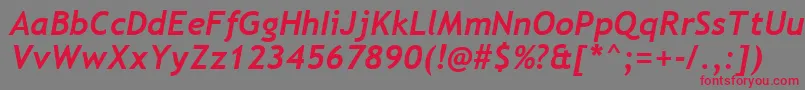 TrebuchetMsBoldItalic Font – Red Fonts on Gray Background