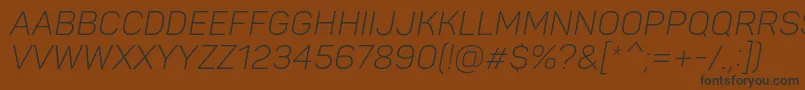 PantonLightitaliccaps Font – Black Fonts on Brown Background