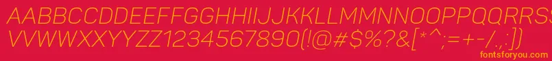 PantonLightitaliccaps Font – Orange Fonts on Red Background