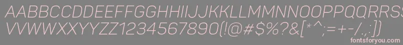 PantonLightitaliccaps Font – Pink Fonts on Gray Background