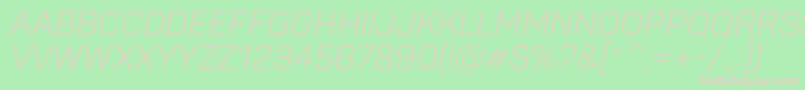 PantonLightitaliccaps-Schriftart – Rosa Schriften auf grünem Hintergrund