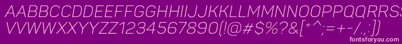 PantonLightitaliccaps Font – Pink Fonts on Purple Background