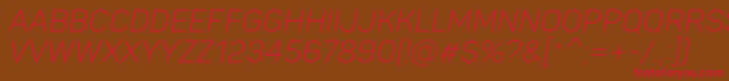 PantonLightitaliccaps Font – Red Fonts on Brown Background