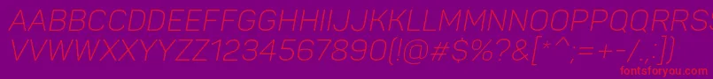 PantonLightitaliccaps Font – Red Fonts on Purple Background