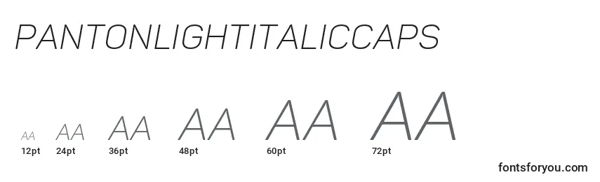 PantonLightitaliccaps Font Sizes