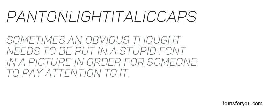 PantonLightitaliccaps Font