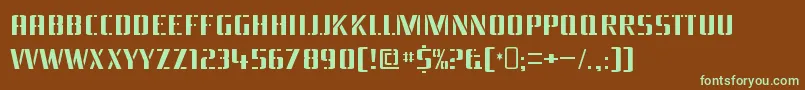 BraesidelumberboyRegular-fontti – vihreät fontit ruskealla taustalla