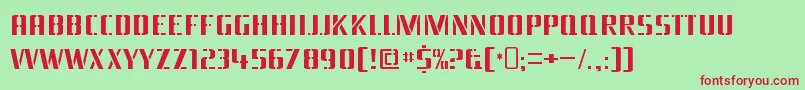 BraesidelumberboyRegular-fontti – punaiset fontit vihreällä taustalla