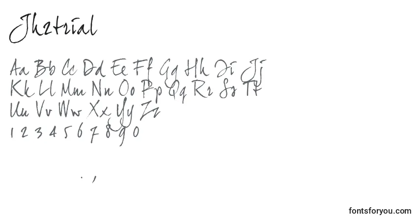 A fonte Jh2trial (113531) – alfabeto, números, caracteres especiais