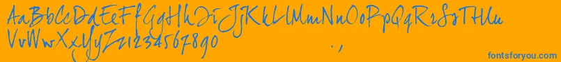 Jh2trial-Schriftart – Blaue Schriften auf orangefarbenem Hintergrund