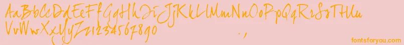 Jh2trial-Schriftart – Orangefarbene Schriften auf rosa Hintergrund