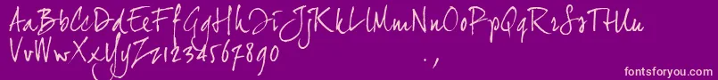 Jh2trial-Schriftart – Rosa Schriften auf violettem Hintergrund