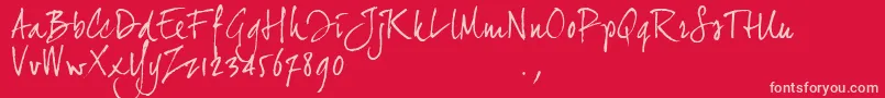 Jh2trial Font – Pink Fonts on Red Background