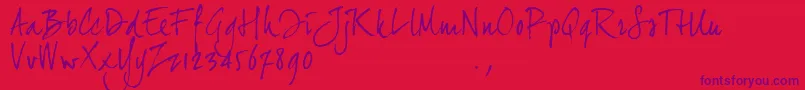 Jh2trial-Schriftart – Violette Schriften auf rotem Hintergrund