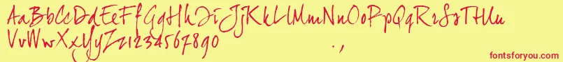 Jh2trial Font – Red Fonts on Yellow Background