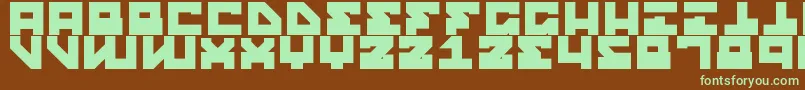 フォントStreetRobotSlab – 緑色の文字が茶色の背景にあります。