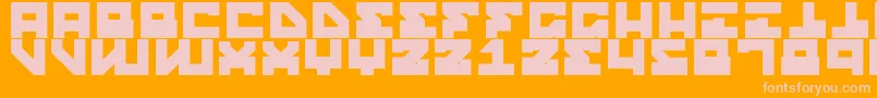 StreetRobotSlab-fontti – vaaleanpunaiset fontit oranssilla taustalla
