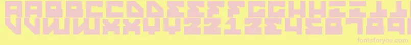 Шрифт StreetRobotSlab – розовые шрифты на жёлтом фоне