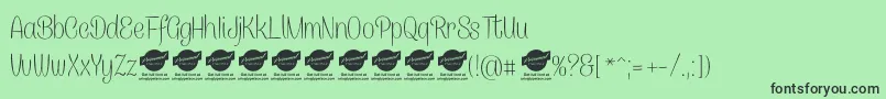 CanelettersansthinPersonaluse-Schriftart – Schwarze Schriften auf grünem Hintergrund