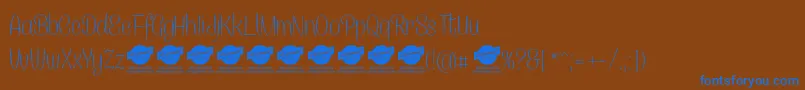 CanelettersansthinPersonaluse Font – Blue Fonts on Brown Background
