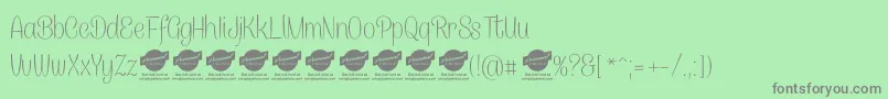 CanelettersansthinPersonaluse-Schriftart – Graue Schriften auf grünem Hintergrund