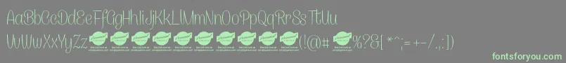 CanelettersansthinPersonaluse-Schriftart – Grüne Schriften auf grauem Hintergrund